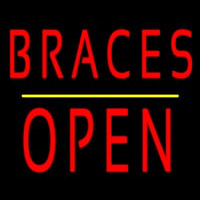 Braces Block Open Yellow Line Leuchtreklame