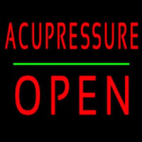 Acupressure Block Open Green Line Leuchtreklame