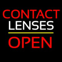 Contact Lenses Block Open Yellow Line Leuchtreklame