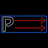 Parking P With Arrow With Blue Border Leuchtreklame