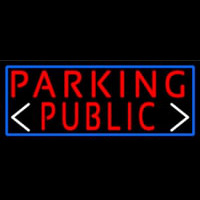 Red Public Parking And Arrow With Blue Border Leuchtreklame