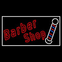 Double Stroke Red Barber Shop Leuchtreklame