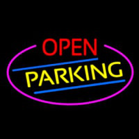 Open Parking Oval With Pink Border Leuchtreklame