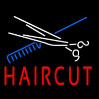 Scissor And Comb Haircut Leuchtreklame