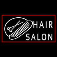 Hair Salon With Scissor And Comb Leuchtreklame