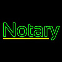 Double Stroke Green Notary Leuchtreklame