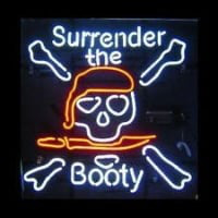 surrender the booty skull Pirate Cranial BAR PUB  Leuchtreklame